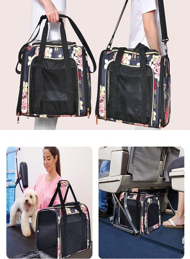 KIKA Pets Goldfinch Cat Bag Carrier | Small Dog Puppy Bag Carrier | Airline Dimension Approved Akasa - Medium Size (18 x 9.8 x 9.9 inches), French Peony Print - Image 4